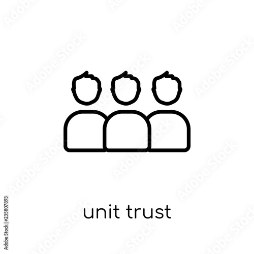 Unit trust icon. Trendy modern flat linear vector Unit trust icon on white background from thin line business collection