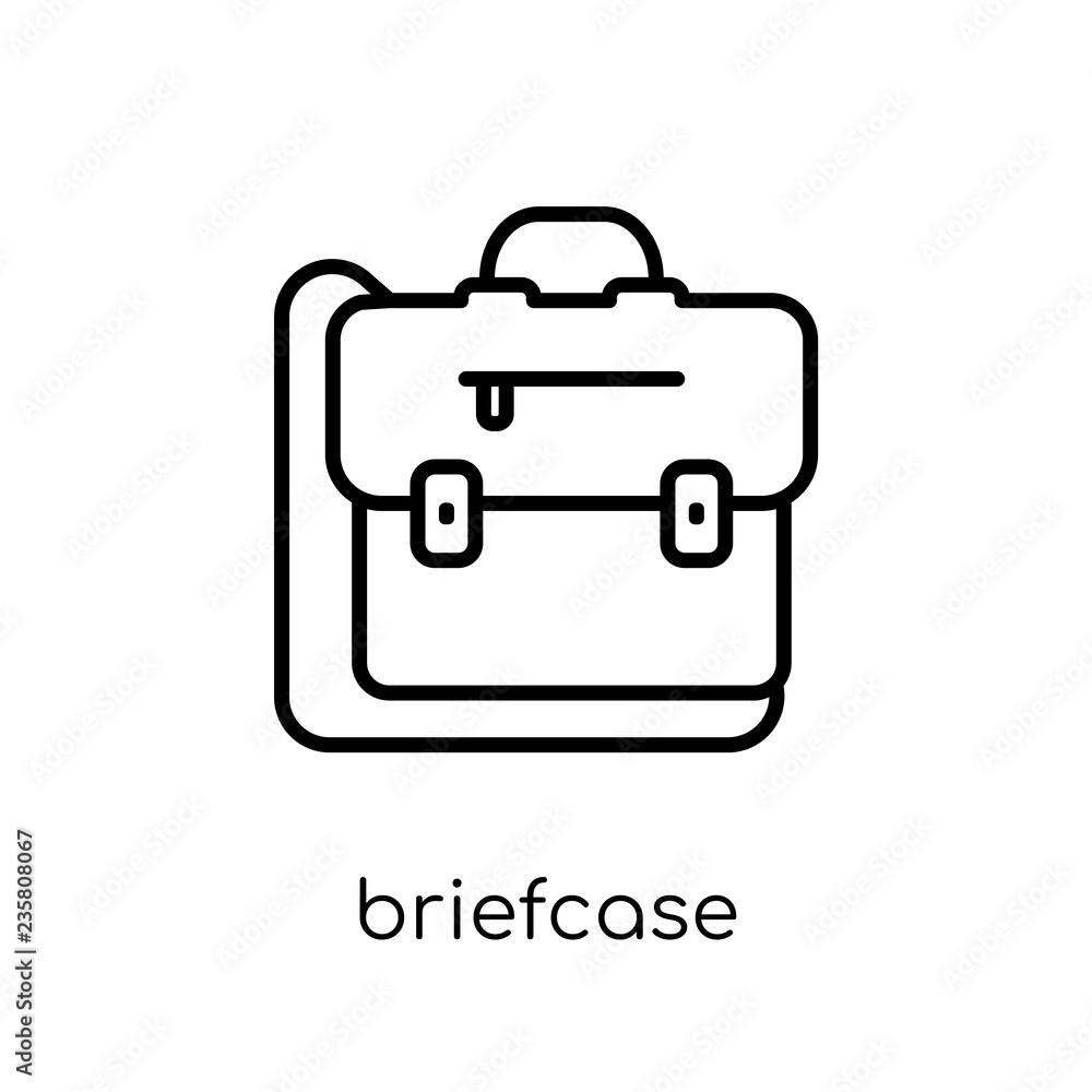 Briefcase icon. Trendy modern flat linear vector Briefcase icon on white background from thin line Business and analytics collection Briefcase icon. Trendy modern flat linear vector Briefcase icon on white background from thin line Business and analytics collection
