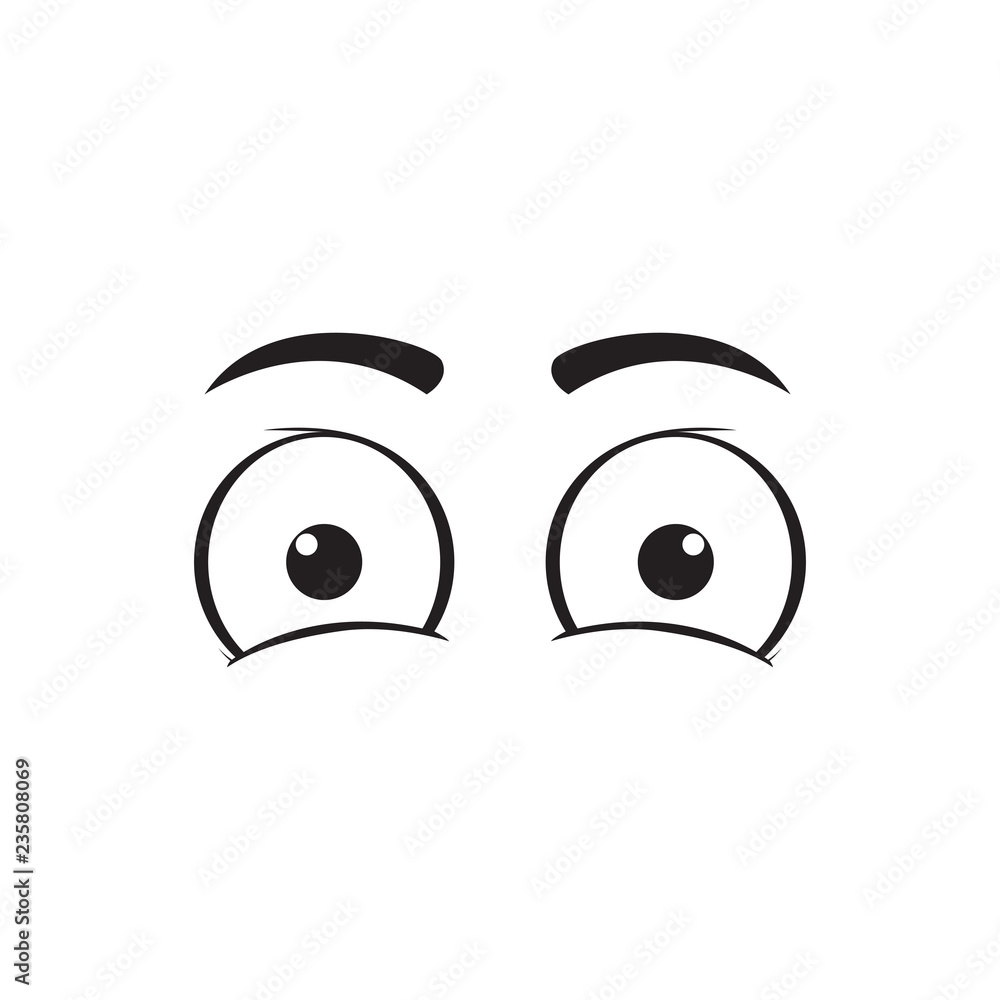 Obraz premium Isolated surprised eyes cartoon. Vector illustration design