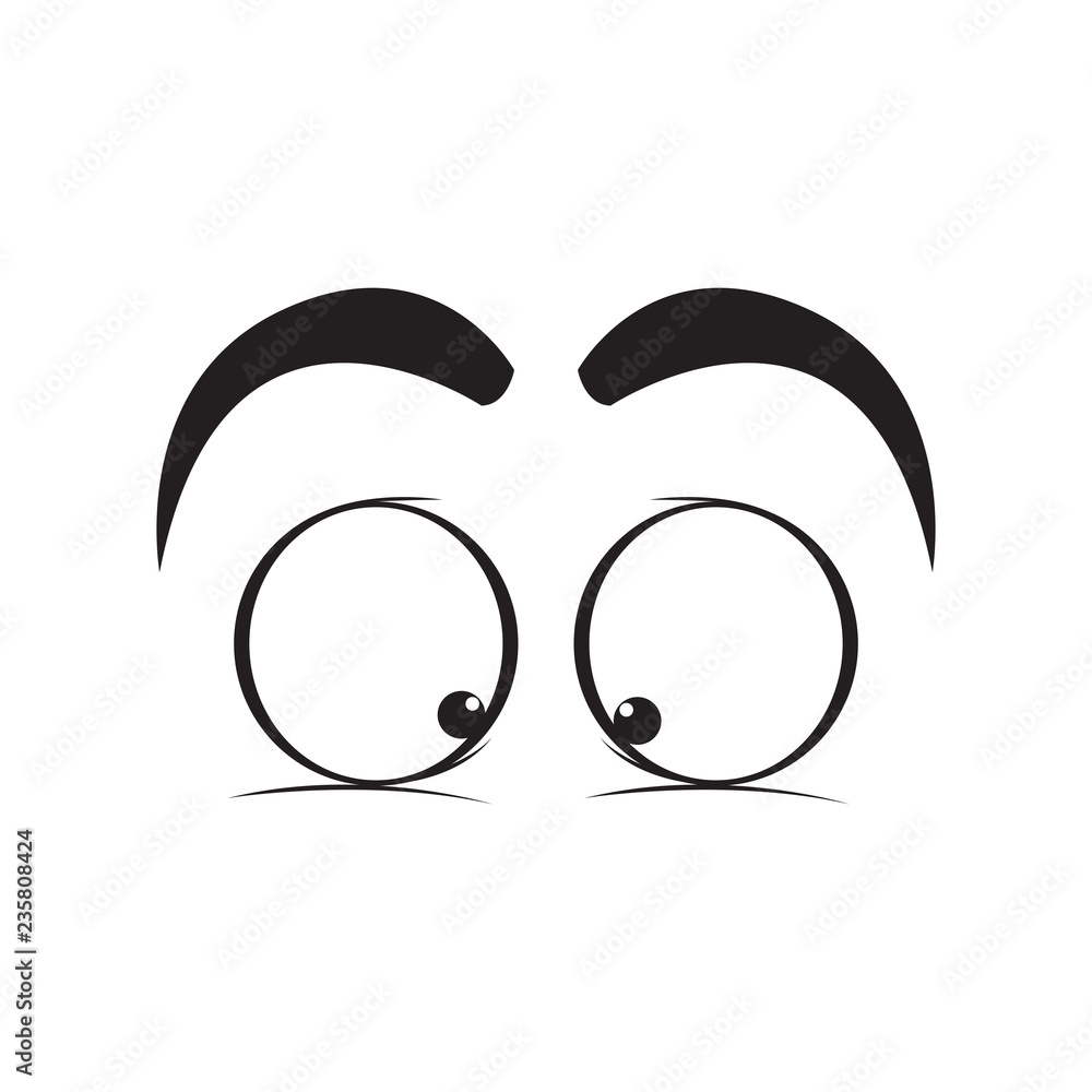 Fototapeta premium Isolated crazy eyes cartoon. Vector illustration design