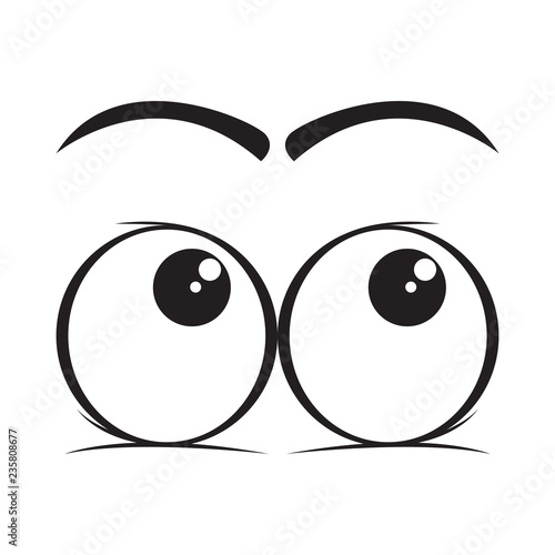 Isolated look up eyes cartoon. Vector illustration design
