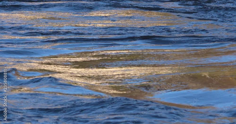 Autumn golden reflections on river lake water surface slow motion II Autumn golden reflections on river lake water surface slow motion II