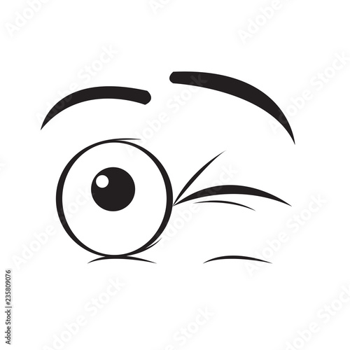 Isolated wink eyes cartoon. Expression. Vector illustration design