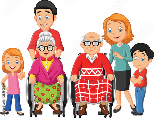 Cartoon happy family
