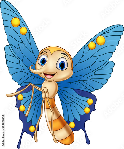 Cartoon funny butterfly