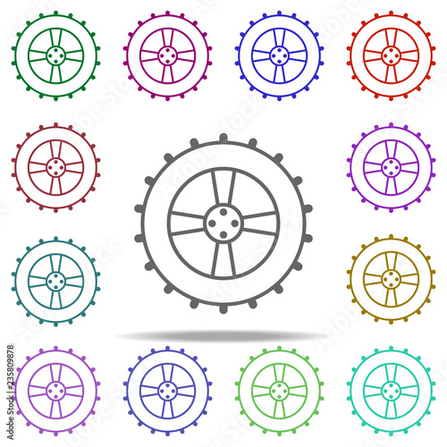 alloy wheel icon. Elements of auto workshop in multi color style icons. Simple icon for websites, web design, mobile app, info graphics
