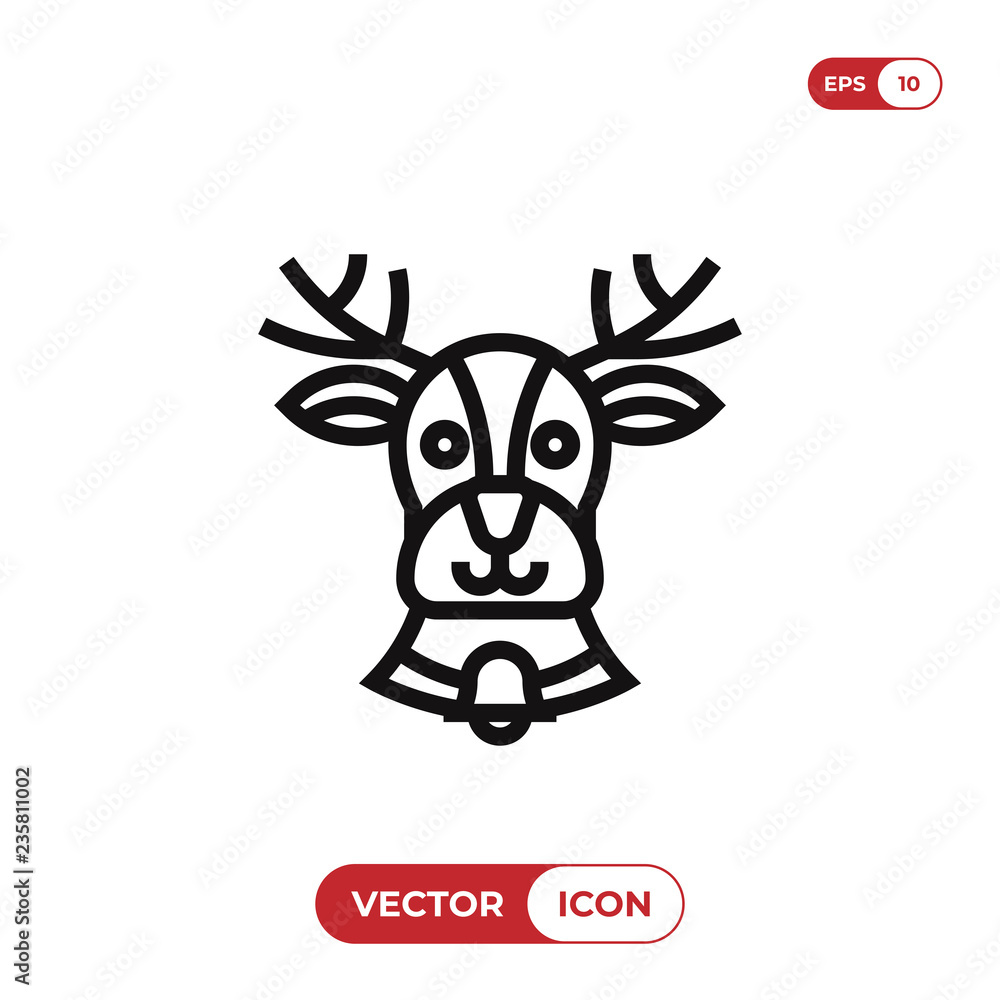Reindeer vector icon Reindeer vector icon