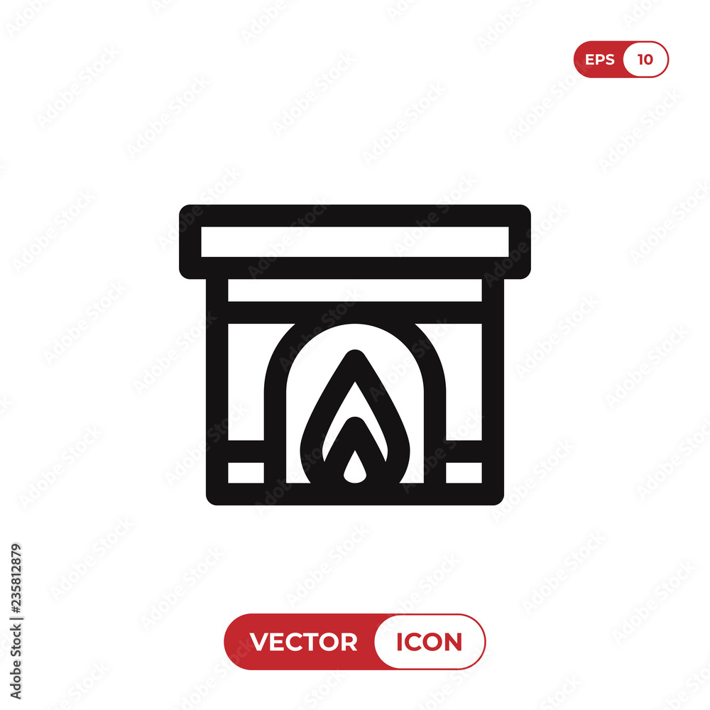 Fireplace vector icon Fireplace vector icon