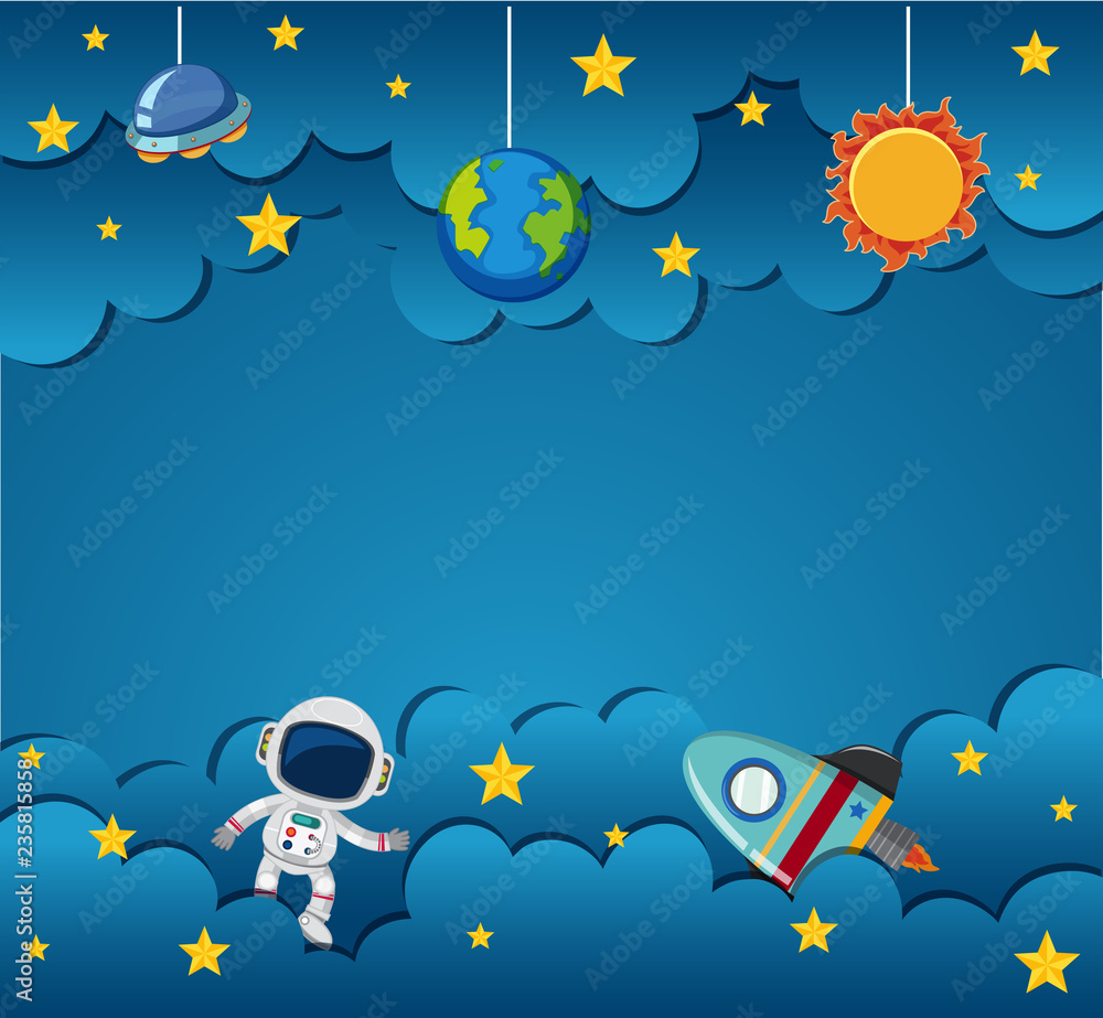 Naklejka premium Aastronaut on blue template