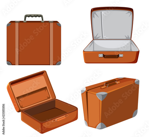 Set of empty suitcase