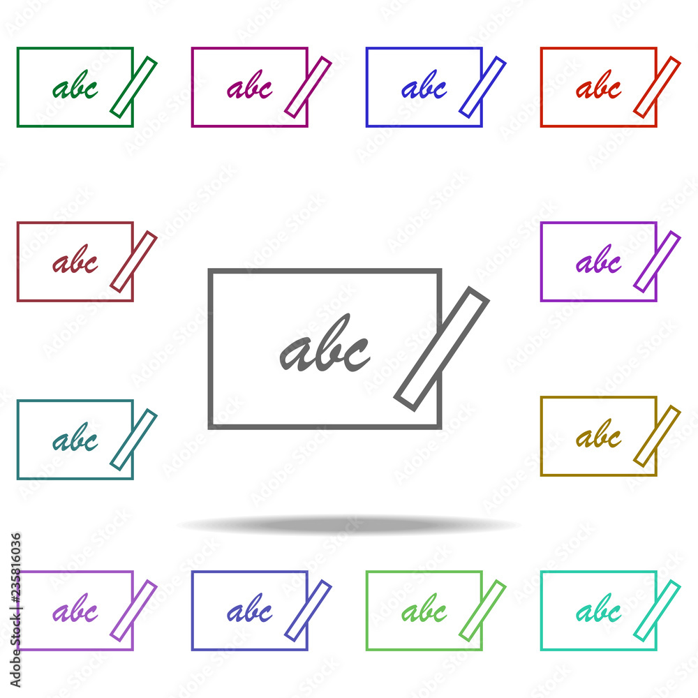 chalk board icon. Elements of education in multi color style icons. Simple icon for websites, web design, mobile app, info graphics