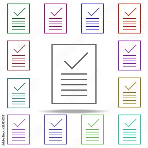 dictation test icon. Elements of education in multi color style icons. Simple icon for websites, web design, mobile app, info graphics