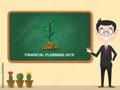financial planning 2019 new year business resolution financing vector
