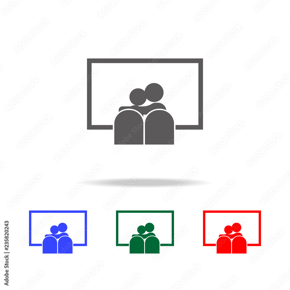 Couple see a movie icon. Elements of love in multi colored icons. Premium quality graphic design icon. Simple icon for websites, web design, mobile app, info graphics Couple see a movie icon. Elements of love in multi colored icons. Premium quality graphic design icon. Simple icon for websites, web design, mobile app, info graphics