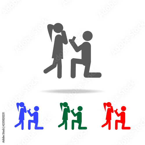 Make a marriage proposal icon. Elements of love in multi colored icons. Premium quality graphic design icon. Simple icon for websites, web design, mobile app, info graphics
