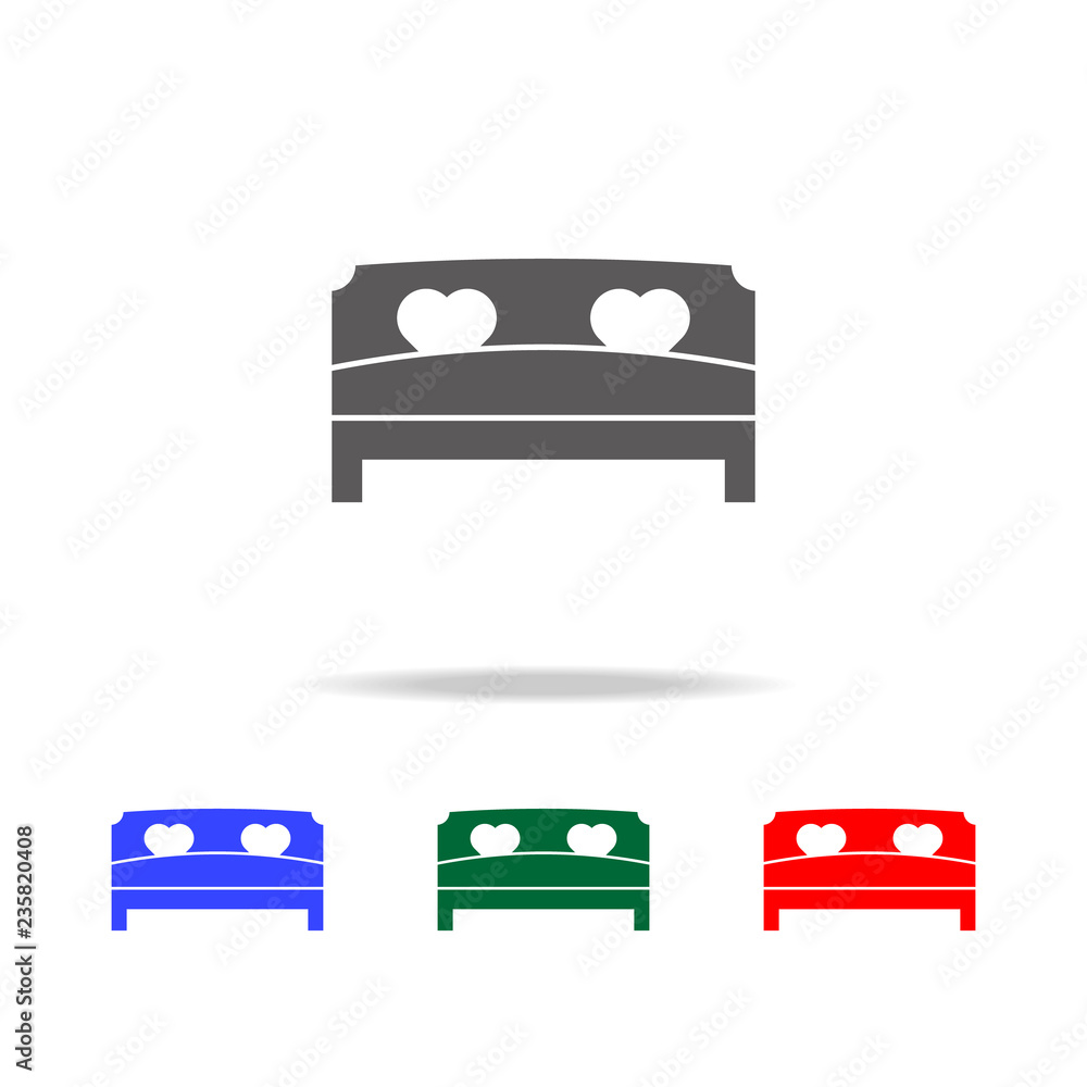 Bed with hearts pillow icon. Elements of love in multi colored icons. Premium quality graphic design icon. Simple icon for websites, web design, mobile app, info graphics Bed with hearts pillow icon. Elements of love in multi colored icons. Premium quality graphic design icon. Simple icon for websites, web design, mobile app, info graphics