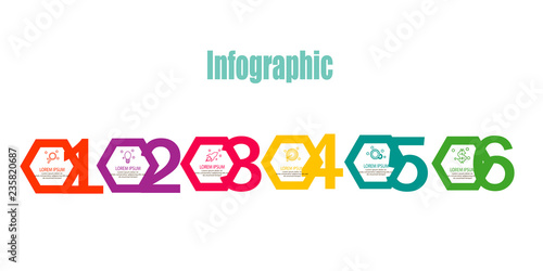 Simple hexagon infographic template element