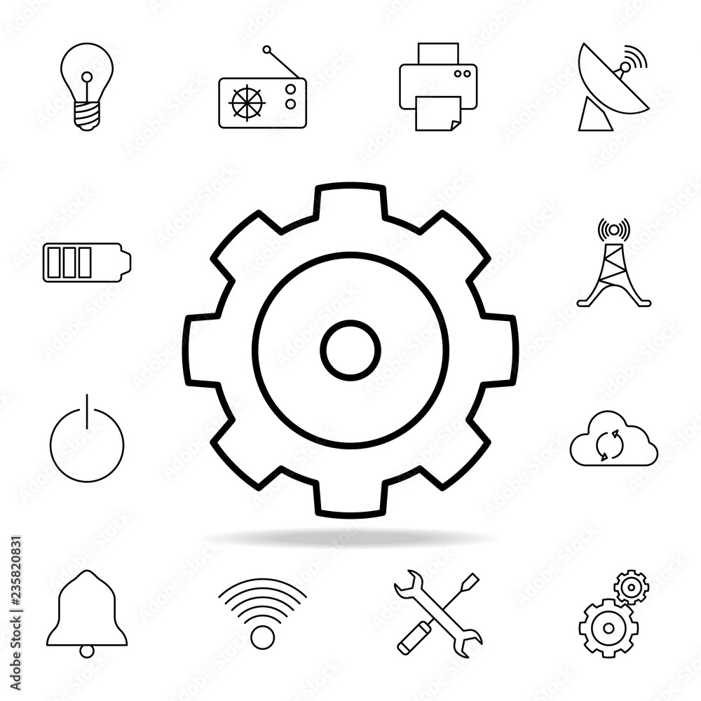 gear icon. Detailed set of simple icons. Premium graphic design. One of the collection icons for websites, web design, mobile app gear icon. Detailed set of simple icons. Premium graphic design. One of the collection icons for websites, web design, mobile app