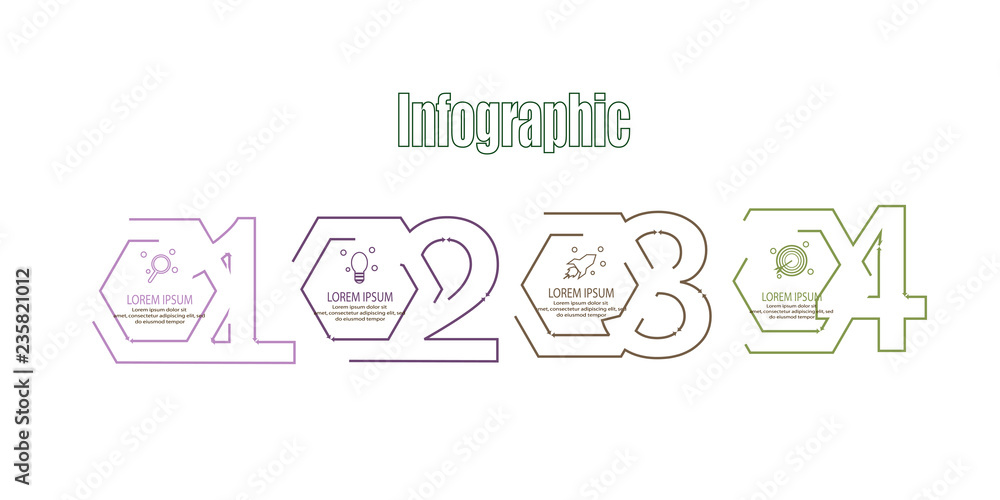 Simple hexagon infographic template element Simple hexagon infographic template element
