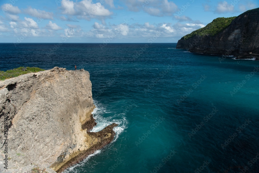 Scenic cliffs with blue sea