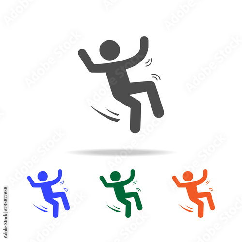 man Falling on snow icon. Elements of Christmas holidays in multi colored icons. Premium quality graphic design icon. Simple icon for websites, web design, mobile app