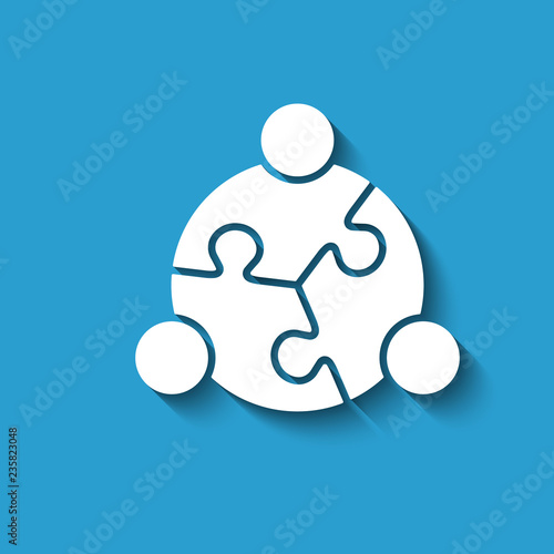 Teamwork People Puzzle. Vector Logo Design