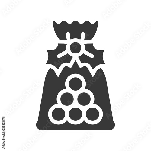 candy sweets in bag xmas theme icon