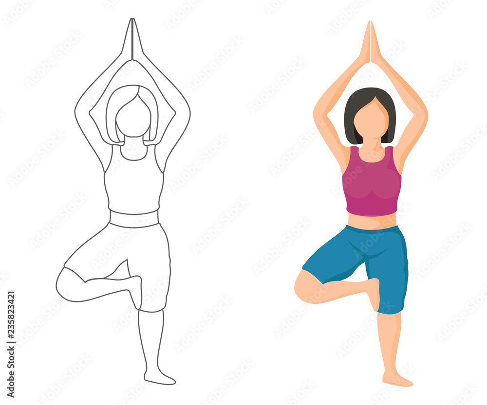 Women's fitness - Vector Illustration, Woman doing exercises, health and fitness concept Women's fitness - Vector Illustration, Woman doing exercises, health and fitness concept