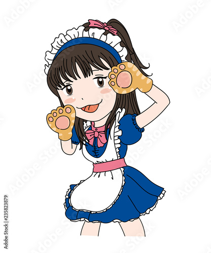 メイドカフェ・猫の手との女の子