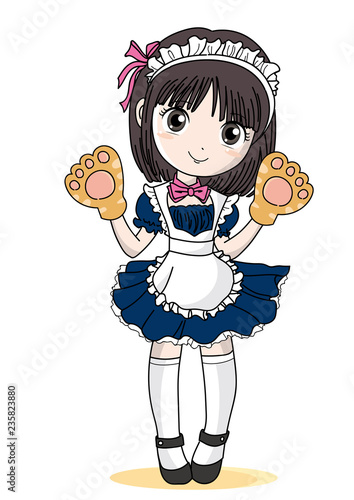 メイドカフェ・猫の手との女の子