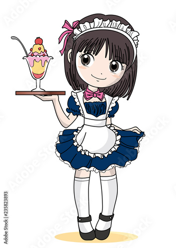メイドカフェ・女の子とパフェ