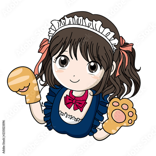 メイドカフェ・猫の手との女の子