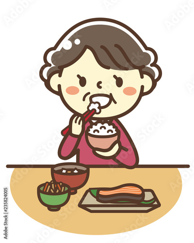 おばあちゃん　朝食　和食