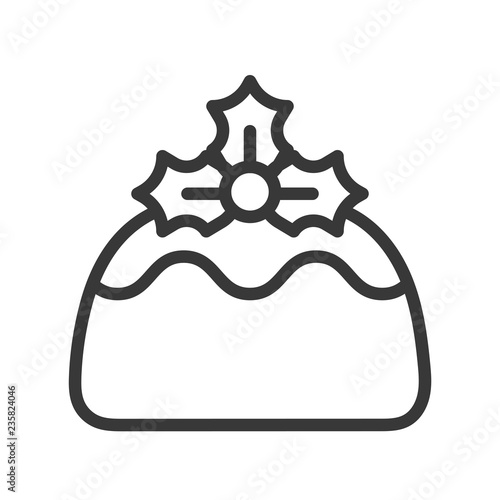 pudding christmas bakery and sweets icon  editable outline