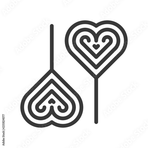 candy sweets lollipop in xmas theme icon  editable outline