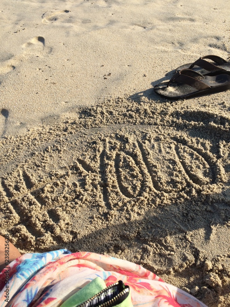 Obraz premium #YOLO Sand Words