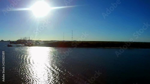 View of the Galveston Ship Channel from a ship leaving the harbor.  20 30+ Second Segments, This one is 9 of 20 photo