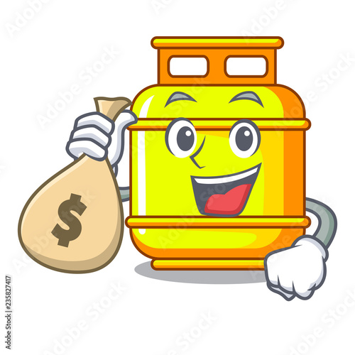 With money bag flammable gas tank on cartoon the