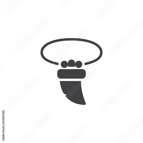 Tooth necklace vector icon. filled flat sign for mobile concept and web design. Pendant with shark tooth simple solid icon. Symbol, logo illustration. Pixel perfect vector graphics