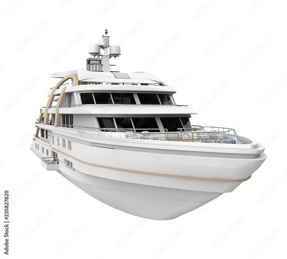 White Pleasure Yacht Isolated