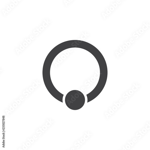 Piercing jewelry vector icon. filled flat sign for mobile concept and web design. Ball closure ring simple solid icon. Symbol, logo illustration. Pixel perfect vector graphics