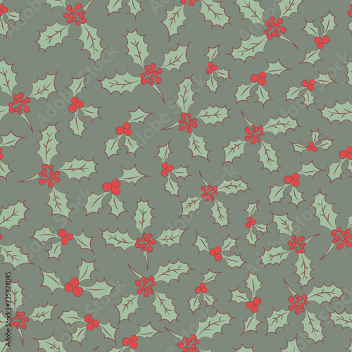 Christmass patch logo, gift, mistletoe seamless pattern