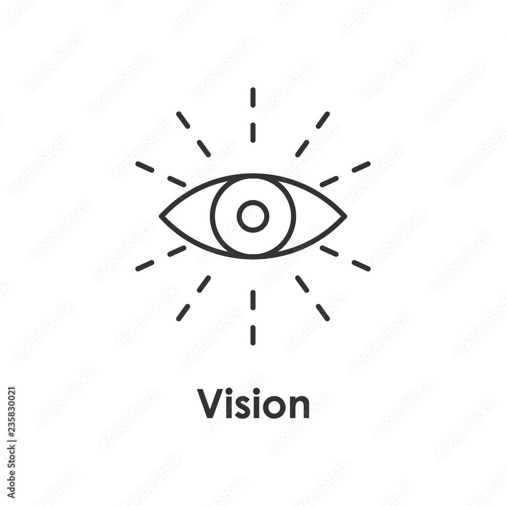 Fototapeta premium eye, vision icon with name