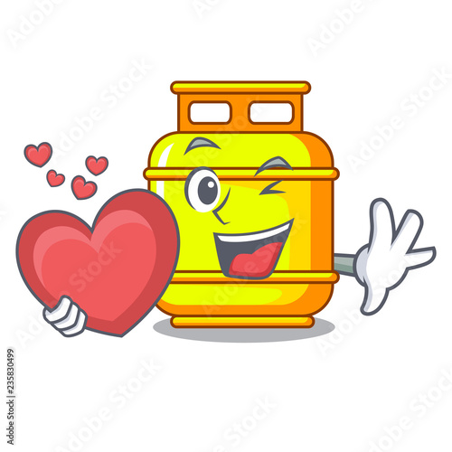 With heart creative in gas cartoon tank container