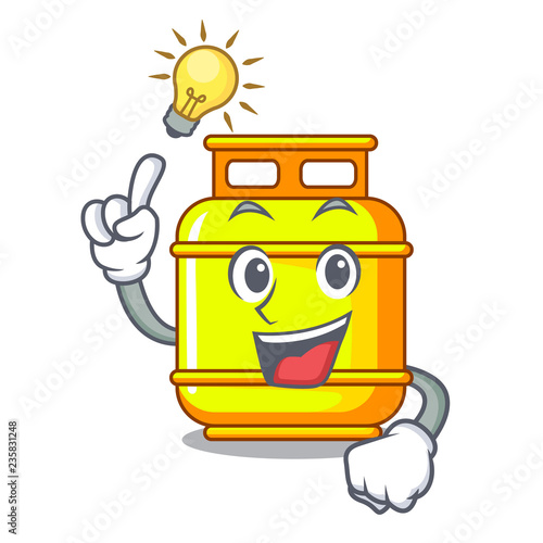 Have an idea gas tank cylinder Isolated on mascot