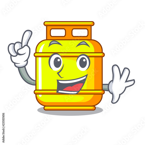 Finger gas tank cylinder Isolated on mascot