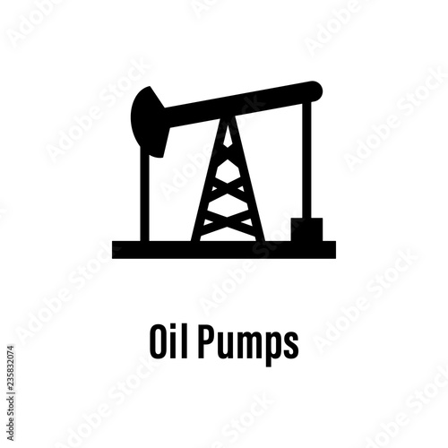 Oil Pumps icon with description. Element of energy saving icon for mobile concept and web apps. Detailed Oil Pumps icon can be used for web and mobile