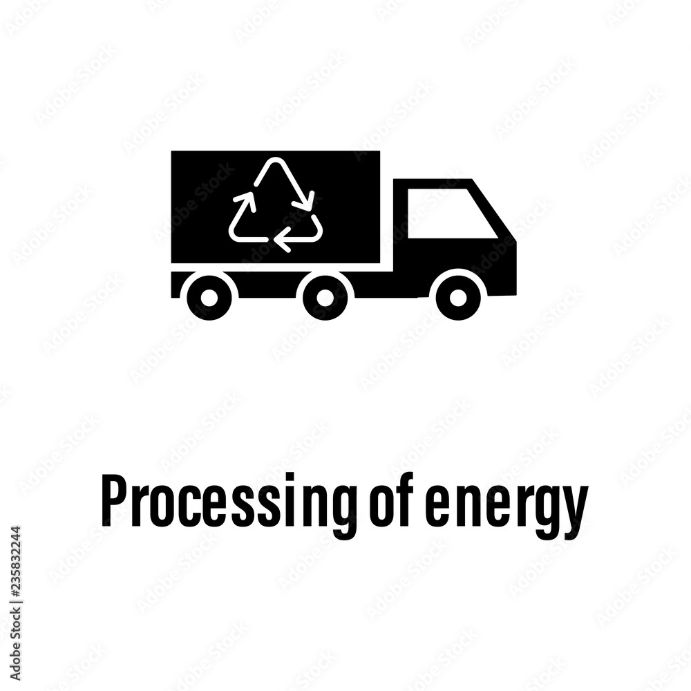 Processing of energy icon with description. Element of energy saving icon for mobile concept and web apps. Detailed Processing of energy icon can be used for web and mobile