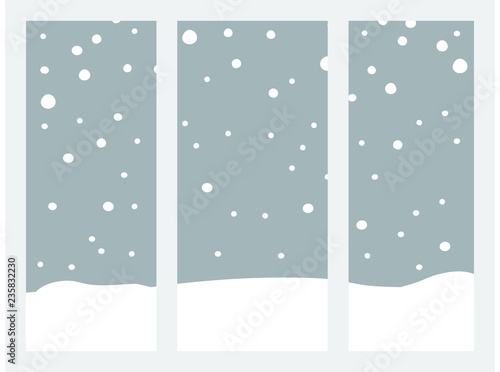 Monochrome Wnter Snowfall Simple window