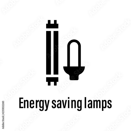 Energy saving lamps icon with description. Element of energy saving icon for mobile concept and web apps. Detailed Energy saving lamps icon can be used for web and mobile